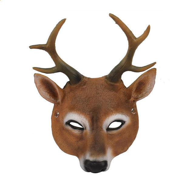 Halloween Party Latex Deer Head Mask Christmas Reindeer 3D Animal Realistic Half Face Mask Halloween Anime Cosplay