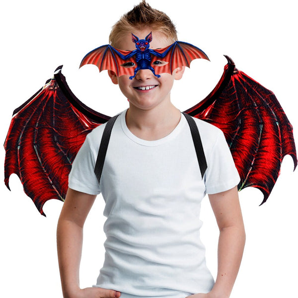 New Kids carnival party Suit Masquerade Props Cosplay Halloween Felt Bat glasses Wings sets