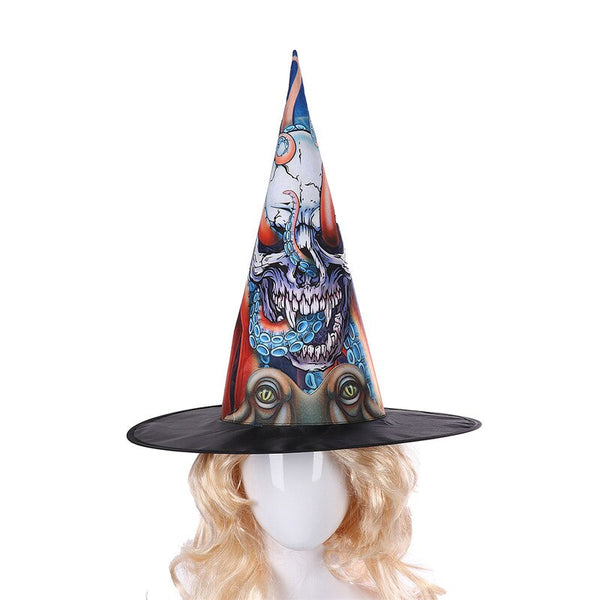 Halloween Party Sorceress Cosplay Printed Dragon Black Adult Hat Witch Accessories