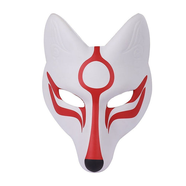 Fox Mask Japanese Kabuki Kitsune Masks Halloween Masquerade Costume Prop