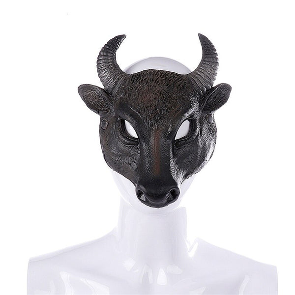 New arrival Halloween Soft Pu Foam Realistic 3D Buffalo Animal Mask Cosplay Carnival party props for Adults