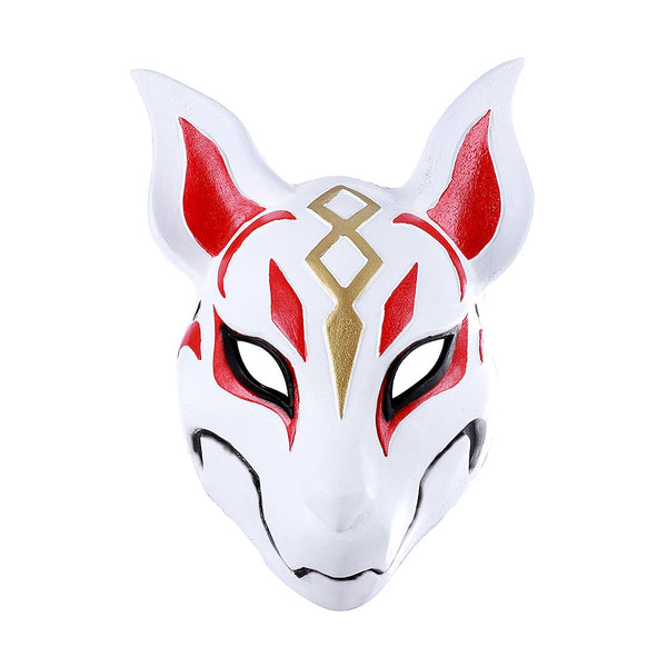 New Carnival Masquerade Anime Cosplay Animal Pu Leather White Japanese Kitsunene Fox Mask  Halloween  Anime Cosplay