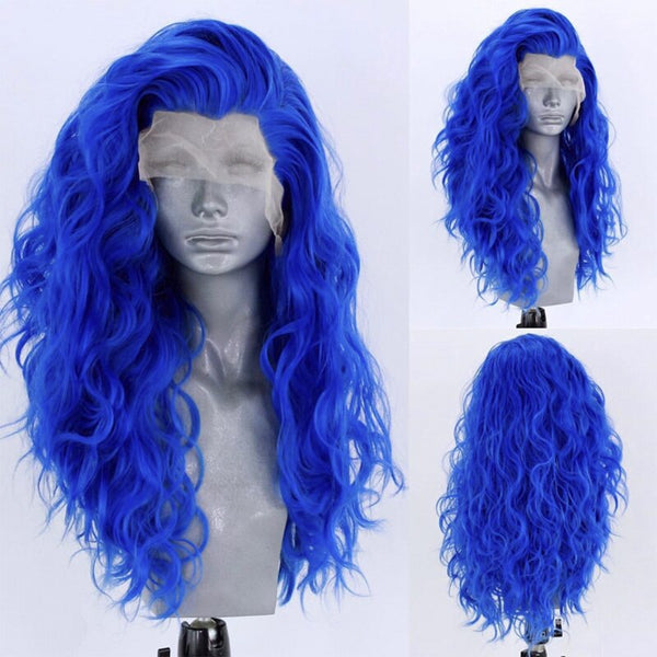 Synthetic Lace Front Wig Long Wavy Glueless Wigs for Women High Temperature Fiber Natural Wavy Cosplay Wigs Side Part Lace Wigs