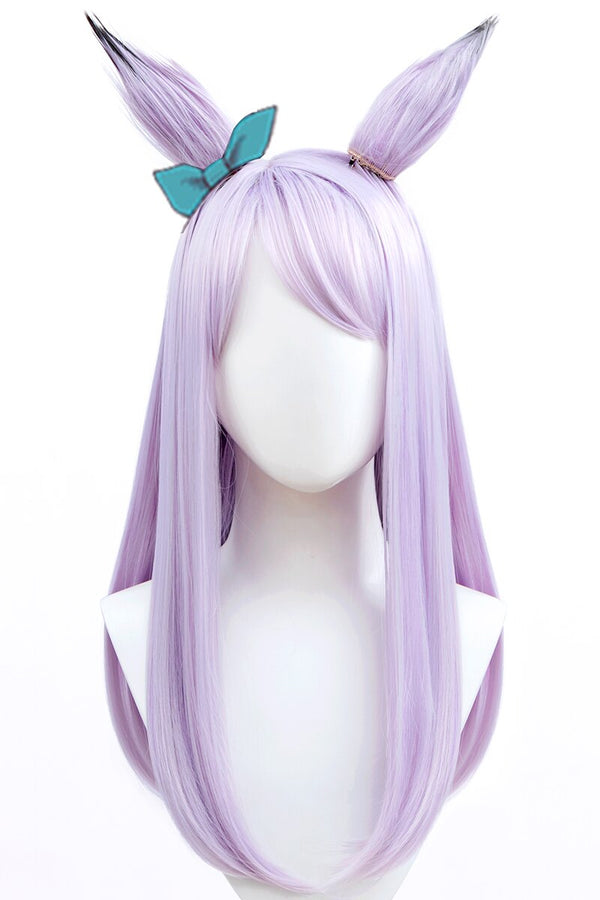 Pretty Derby Wig Cosplay Long Straight Purple Gray Wig Cosplay Anime Wigs Heat Resistant Synthetic Wigs Halloween Use