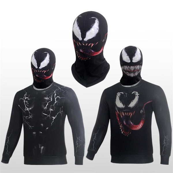 Venom Spiderman Mask with 3D Eyes Cosplay Black SpiderMan Edward Brock Dark Superhero Venom Mask Balaclava Hood Party Masque Use