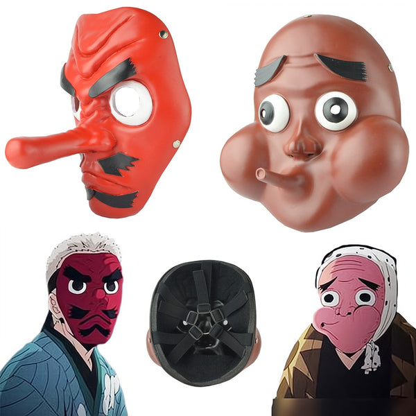 Dämonentöter Kimetsu No Yaiba Urokodaki Sakonji Cosplay Hannya Tengu Masken Haganeduka Hotaru Masken Halloween Karneval Requisiten