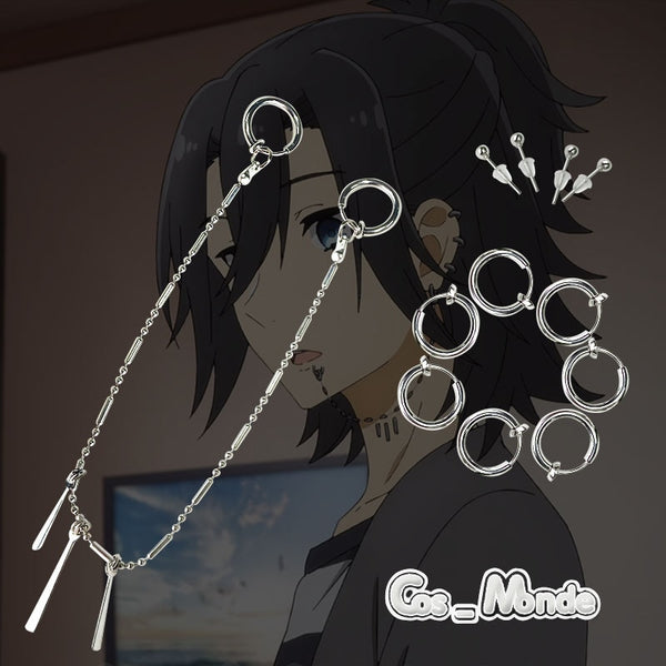 Anime Horimiya Miyamura Izumi Earrings Lip Stud Titanium Steel Cosplay Prop