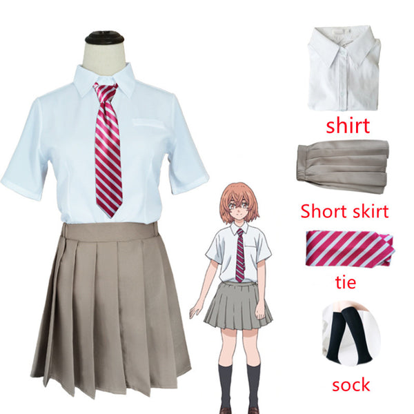 Tokyo cos Revengersrs Tachibanana Hinatata Cosplay Costume JK School Outfits Shirt Tie Skirt Socks Suit Halloween Anime Clothes Disfraz