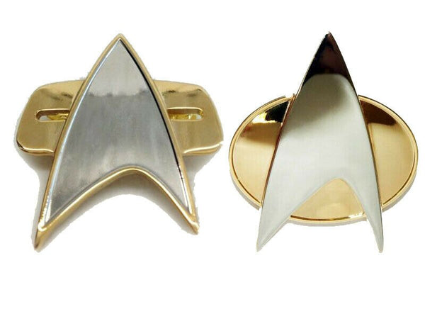 Fast delivery Star Cosplay Trek TNG Voyager DS-9 COSplay Starfleet Brooch Badge Communicator Pin Box Halloween Carnival Prop