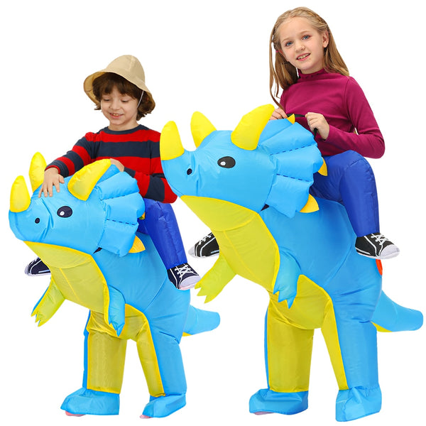 Kinder Kind Triceratops Aufblasbares Dinosaurier Kostüm Jungen Mädchen Anime Dino Party Cosplay Kostüme Anzug Karneval Halloween Geschenk