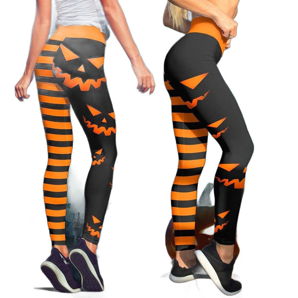 Fashion Pumpkin Head Leggings Adult 3D Printing Lady Hose Halloween Carnival Party Pants Fitness Sportswear Bottom für Damen