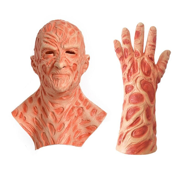 Horrific Freddy Mask Glove Killer Murderer a Nightmare on Elm Street Freddy Vs.Jason Horrible Masks Halloween Cosplay Props
