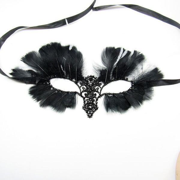 Cosplay Witch Lace Black Feather Halloween Masquerade Party Mask Women's Gifts