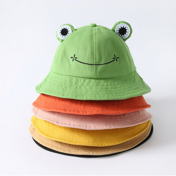 2021 Woman Fashion Frog Eyes Bucket Hat Froggy Design Pet Hats Winter Panama Funny Plush Hat With Big Eyes Frog
