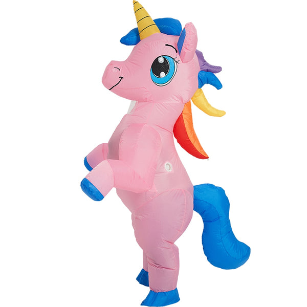 Inflatable Unicorn  Costume Pink Full Body Unicorn Air Blow up Funny Party Halloween Costume for Adult