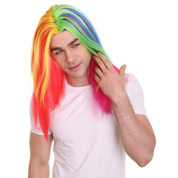Makeup Party Rainbow Colors Straight Daniel Hernandez Cosplay Wig Pelucas Anime Masquerade Halloween Party Wig