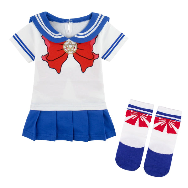 Baby Girls Cosplay Costume Anime Short Sleeve Dress Infant Halloween Costumes Newborn Tsukinono Usagigi Cos Clothes