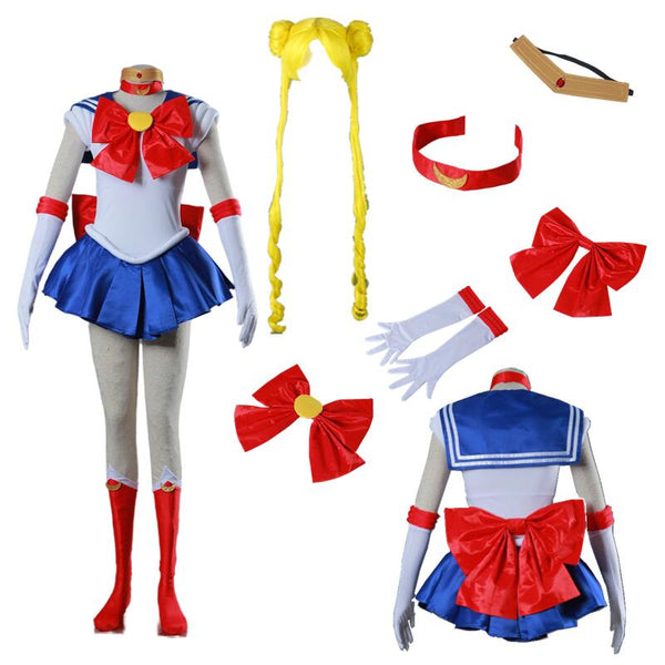 Anime Cosplay Sailor Stars Tsukino Usagi Kleid Ohrring Perücke Cosplay Kostüme Halloween