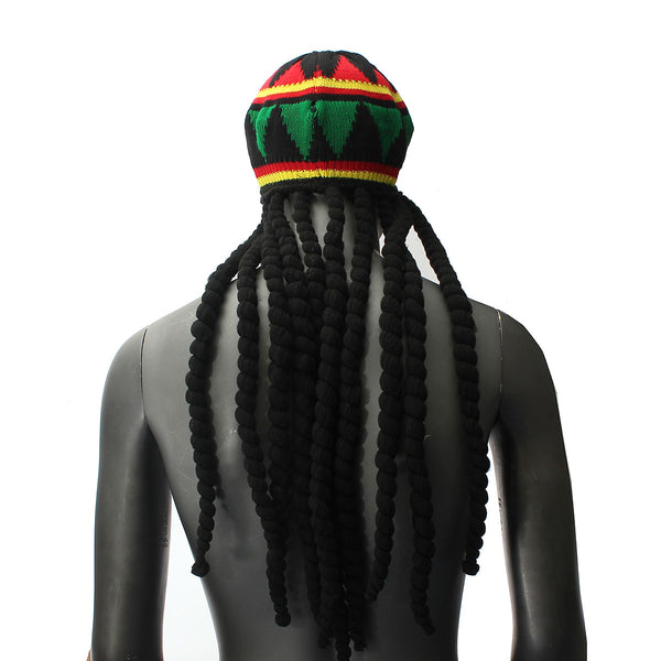 Hip Hop Cap Strickperücke Braid Hat Male Jamaican Bob Marley Rasta Beanie Winter Gorra Hombre Dreadlocks Reggae Czapka Zimowa