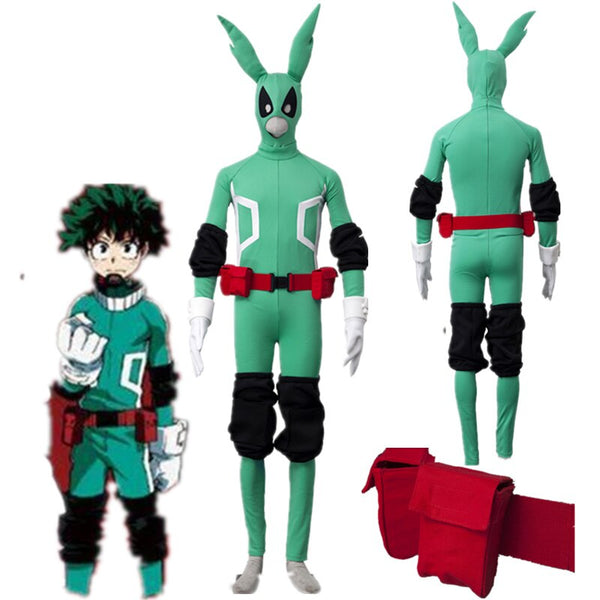 Anime-Spiel Cosplay My Hero Academy Kampf um alle Midoriya Izuku Green einteiliges Halloween-Kostüm