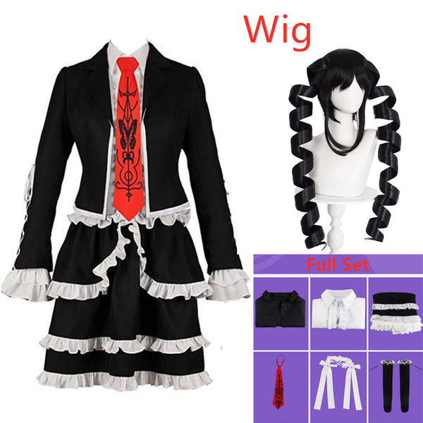 DanganRonpa yasuhiro taeko Cosplay Kostüm Frau Kleid Celestia Ludenberg Glücksspiel Mädchen Lolita Schulkleidung Zentai Uniform