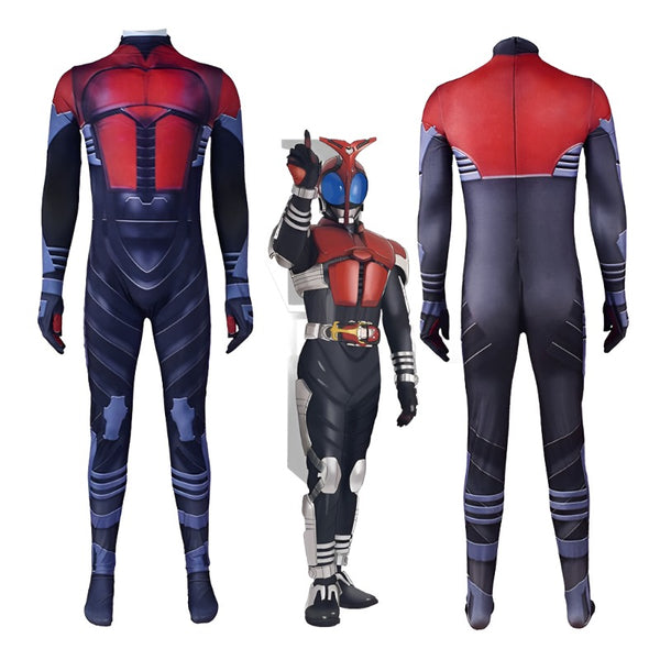 Japan TV Series Rider Masked KabutoO Cosplay Zentai Jumpsuit Adults Spandex One-Piece Full Body Halloween Carnival Costumes