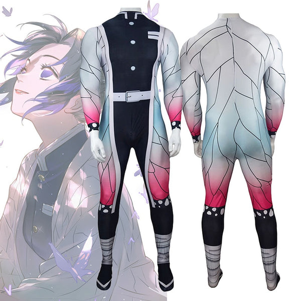 Anime Demon S Slayerer Kamadodo Tanjirouou Jumpsuit Cosplay Costume Kochouou Shinobubu Adults One Piece Fullbody Zentai Lycra Tight Bodysuit
