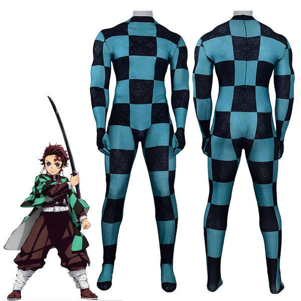 Anime Demon S Slayerer Kamadodo Tanjirouou Jumpsuit Cosplay Costume Tomiokaka Giyuuyuu Unisex One Piece Fullbody Zentai Bodysuit