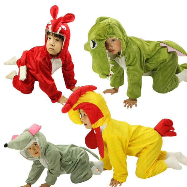 Halloween Flannel Cartoon Winter Animal with Hat pajamas one piece dinosaur dog/cow Boys girls pyjamas for Children