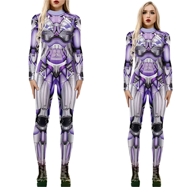 New Robot Costumes For Women Halloween Party Festival Clothing Mechanical Style Bodysuit 3d Printing Pole Dance Clothes