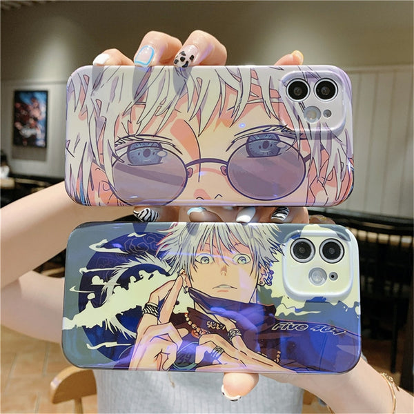 Hot Serial Anime Jujutsu cos Kaisen Gojo Satoru Phone Case for iphone 13 Pro Max 12 11 X Xs XR 7 8 Plus Blu-ray Soft Silicon Cover