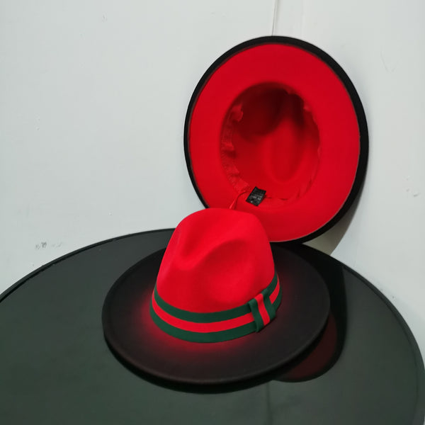 men fedora red top fedorasTwo toneJazz hats cowboy hat for women and men winter men cap Panama  vantage bowler hat wholesale