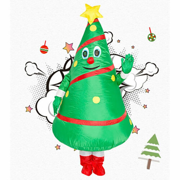 Christmas Cartoon Doll Costume Anime Inflatable Santa Claus Dress Up Props Funny Mascot Inflatable Christmas Tree Clothes