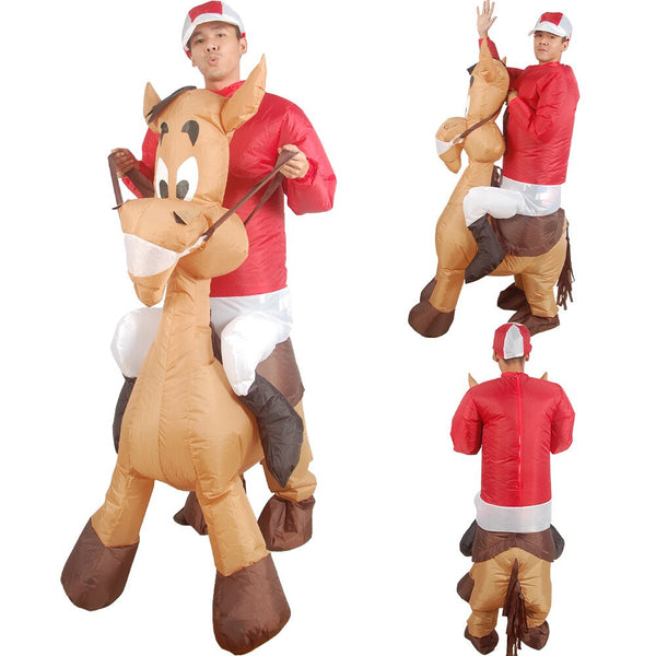 Animal Mount Donkey Ride Inflatable Costumes Adults Halloween Cosplay Christmas Party Decor Doll Toys Role Play Dress Up Clothes