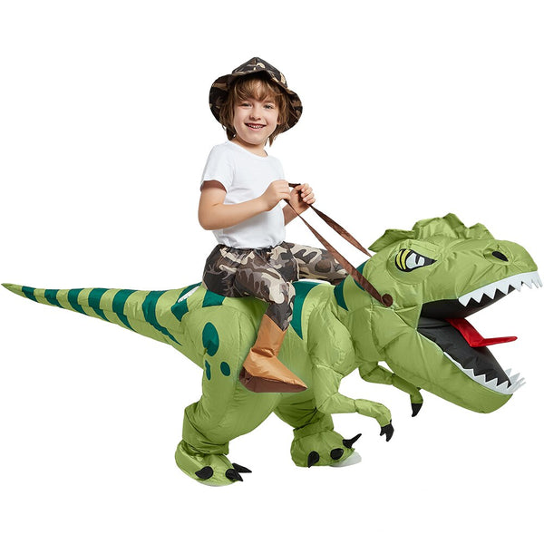 Inflatable Dinosaur Costume Riding T Rex Air Blow up Funny Fancy Dress Party Halloween Costume for Kids Child Adult