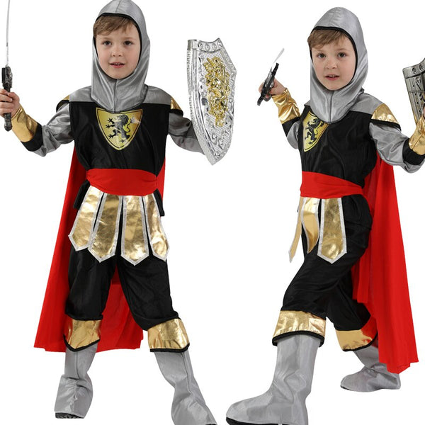 Halloween children Royal Warrior Knight Costumes Boys Soldier Children Medieval Roman Cosplay Carnival Party Fancy Dress up