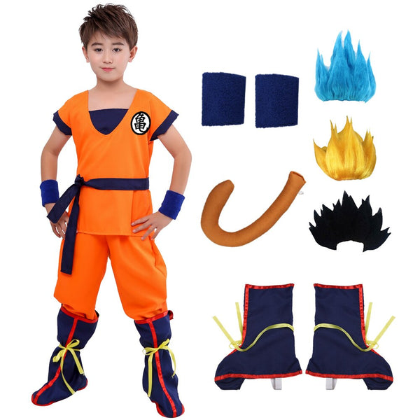 Anime Boy Cosplay Goku Saiyan Son Gui Letter Costume Birthday Party Children Scary Cool Carnival Party Dress Christmas Gift