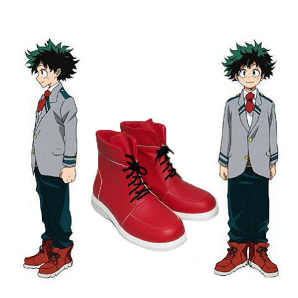 Bokuku No Shoes Izukuku Midoriyaya Cosplay Shoes My A Hero Academiaia Red Boots fashion leisure cartoon PU leather shoes