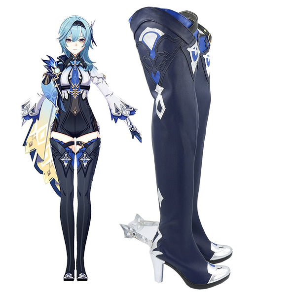 Genshing and Impacts Eulala Lawrencece Cosplay Shoes Women White High Heel Boots