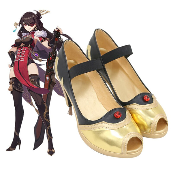 Game Genshing and Impacts Cosplay Shoes Beidouou Uncrowneds Cosplay Shoes Halloween Party Daily Leisure Shoes Sandal Boot Casual Heel New