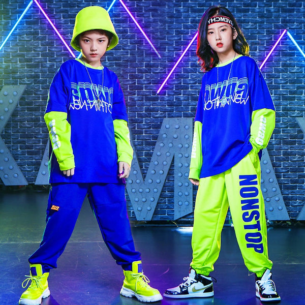Jungen Mädchen Hip Hop Tanzkleidung Kinder Street Dance Kostüm Jazz Modern Dance Kostüme für Kinder Tanzen Mäntel Tops &amp; Hosen