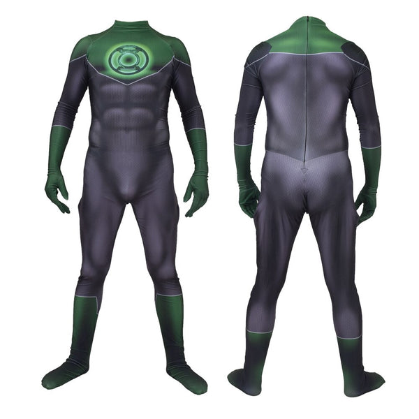 Green Superhero Cosplay Costume Lantern Corps Zentai Suit Halloween Bodysuit Adults Kids