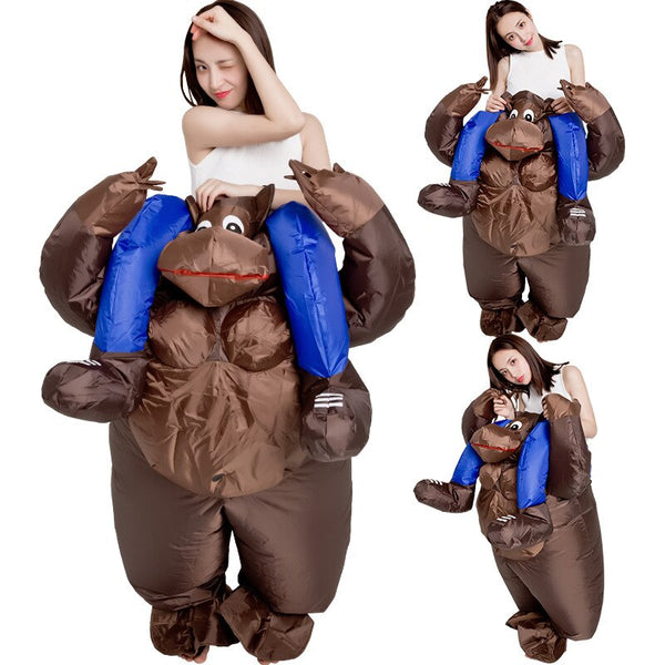 Lustige Cartoon-Puppe Aufblasbare Kleidung Tieratmosphäre Requisiten Orang-Utan Hosen Anime Cosplay Halloween Party Kleidungsstück Kleidung