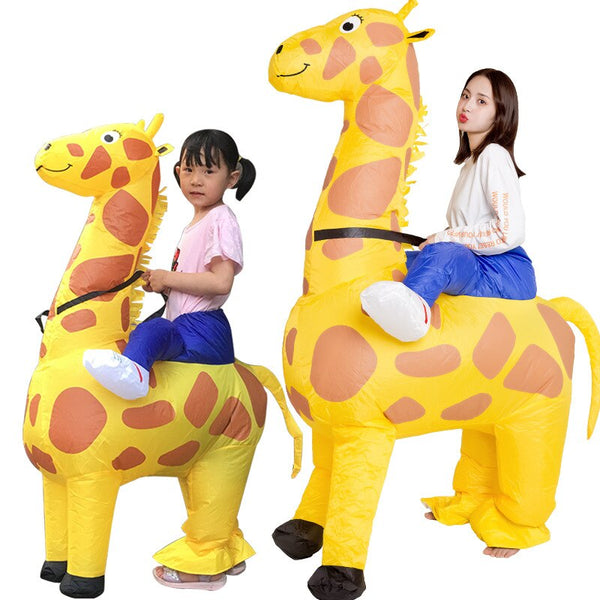 Anime Cosplay Frauen Männer Lustige Cartoon Puppe Aufblasbare Kleidung Gehende Tiere Requisiten Giraffe Halloween Kostüme Für Erwachsene