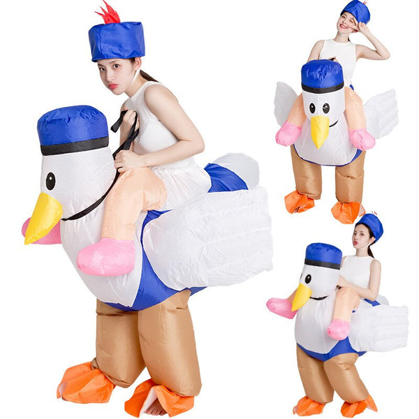 Adult Cute Funny Cartoon Chick Inflatable Clothing Anime Cosplay Halloween Costumes Party Performance Carnival Suit