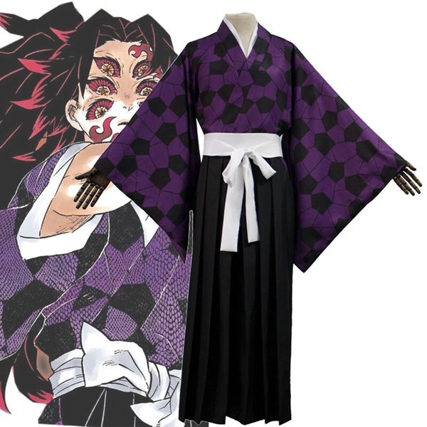 Anime Demon Slayer Kimetsu No Yaiba Kokushibo Cosplay Anzug Druck Kimono Uniform Shirt Halloween Karneval Party Kostüm
