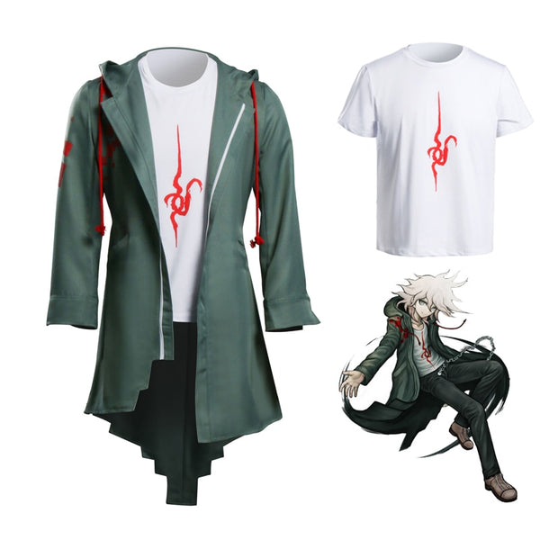 Takerlamama Super Danganronpapa 2 Nagitoto Komaedada Cosplay Jacket T-shirt Sets Halloween Costumes for Women Men Adult Anime Clothes