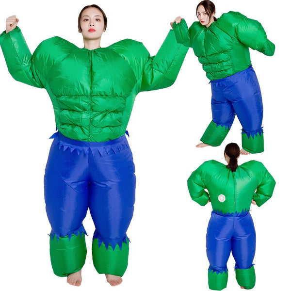 Adult Funny Cartoon Doll Inflatable Clothing Fat Man Props Bodybuilder Hulklk Muscle Inflatable Suit Fancy Dress