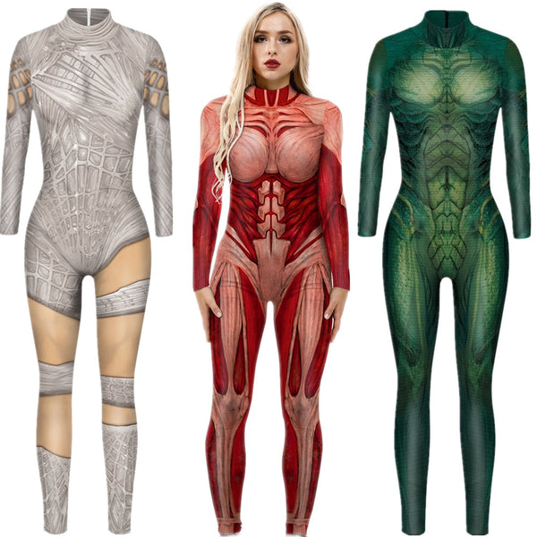 Attack Titaning Annie Leonhart Superhero Mummy Jumpsuit Catsuit Sexy Women Girl Cosplay Costumes Halloween Bodysuit