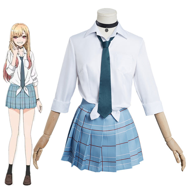 My Dress Up Anime Darling Cosplay Costume Marin Kitagawa Uniform Women Girl Skirt Shirt Tie Necklace Suit Coat